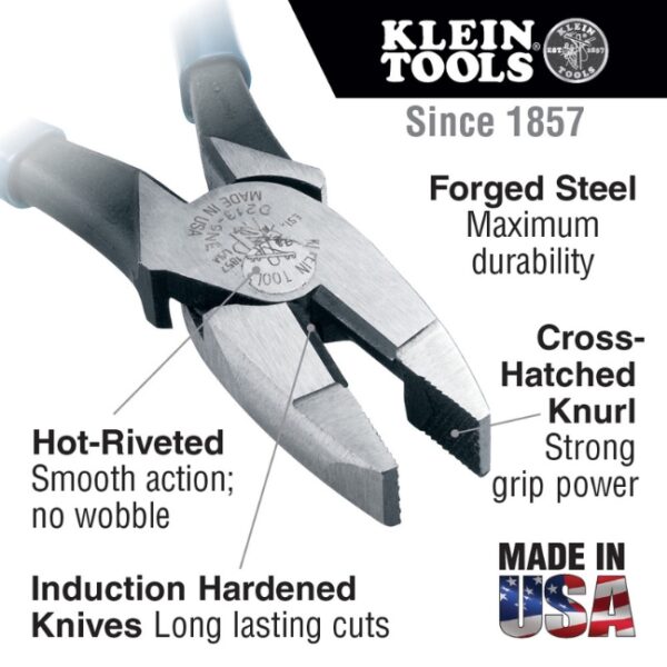 Klein D213-9NE 9" Linesman's Pliers with New England Nose