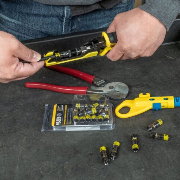 Klein VDV812-606 Universal F Compression Connectors RG66Q 10-Pack (2) Klein VDV812-606 Universal F Compression Connectors RG6/6Q 10-Pack