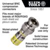 Klein VDV813-607 Universal BNC Compression Connectors RG6-R6Q 10-Pack