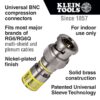 Klein VDV813-613 Universal BNC Compression Connectors RG6-R6Q 35-Pack