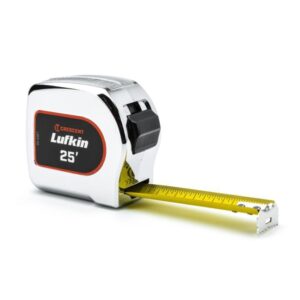 Lufkin L925-02 1-1/8" x 25ft Chrome Case Yellow Clad Tape Measure