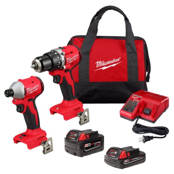 Milwaukee 3693-22CX M18 Brushless Compact 2-Tool Combo Kit Milwaukee 3693-22CX M18 Brushless Compact 2-Tool Combo Kit