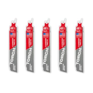 Milwaukee 48-00-5551 TORCH 6" x 10TPI SAWZALL Blade with Carbide Teeth for Medium Metal 5-Pack