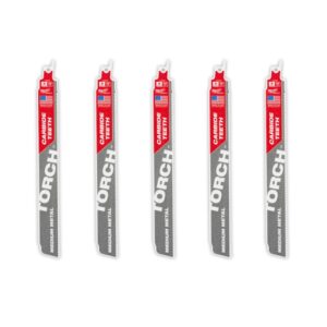 Milwaukee 48-00-5552 TORCH 9" x 10TPI SAWZALL Blade with Carbide Teeth for Medium Metal 5-Pack