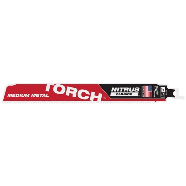 Milwaukee 48-00-6252 TORCH 9" x 10TPI SAWZALL Blade with NITRUS CARBIDE Teeth for Medium Metal