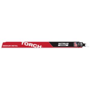 Milwaukee 48-00-6253 TORCH 12" x 10TPI SAWZALL Blade with NITRUS CARBIDE Teeth for Medium Metal 1-Pack