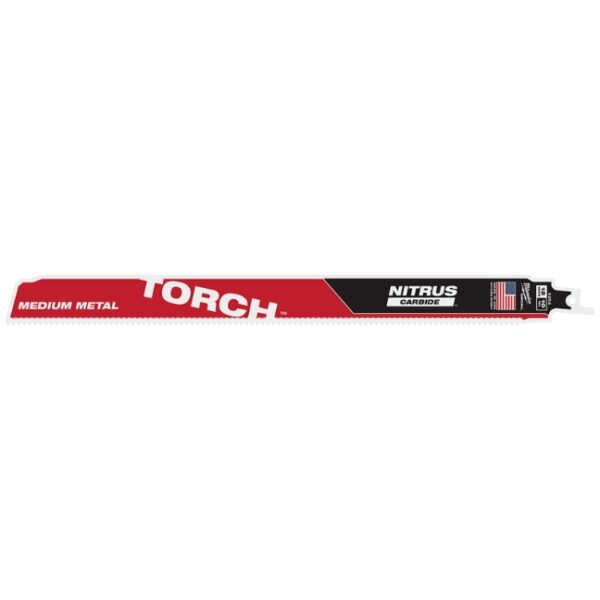 Milwaukee 48-00-6253 TORCH 12" x 10TPI SAWZALL Blade with NITRUS CARBIDE Teeth for Medium Metal 1-Pack