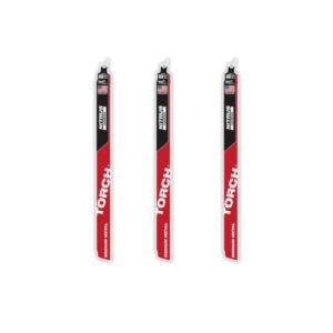 Milwaukee 48-00-6353 TORCH 12" x 10TPI SAWZALL Blade with NITRUS CARBIDE Teeth for Medium Metal 3-Pack