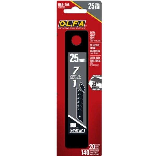 Olfa HBB-20B Ultra-Sharp Black Snap Blade 20-Pack