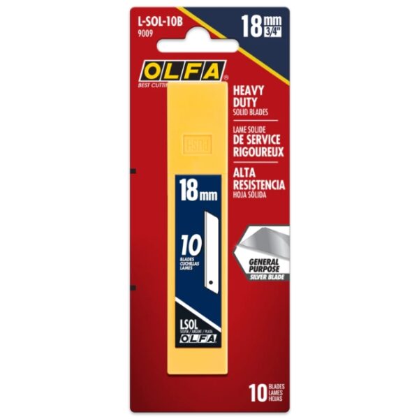 Olfa LSOL-10B 18mm Solid Silver Blade 10-Pack