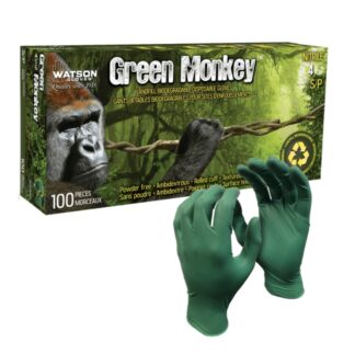 Watson 5559PF Green Monkey Biodegradable Nitrile Disposable Gloves - 4 mil - Green