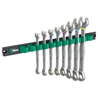 Wera 020016 6000 Joker 1 SAE Ring Ratchet Spanner Wrench Set with 9632 Magnetic Rail 8-Piece