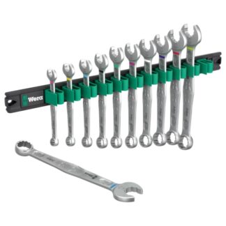 Wera 020233 6003 Joker 1 Metric Ring Spanner Wrench Set with 9640 Magnetic Rail 11-Piece