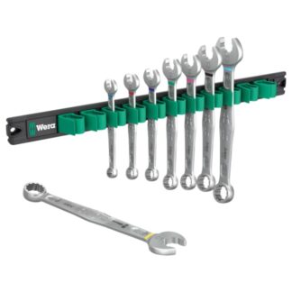 Wera 020235 6003 Joker 1 SAE Ring Spanner Wrench Set with 9642 Magnetic Rail 8-Piece