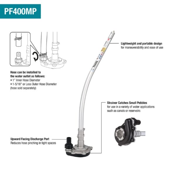 Makita PF400MP Water Pump Couple Shaft Attachment (1) Makita PF400MP Water Pump Couple Shaft Attachment