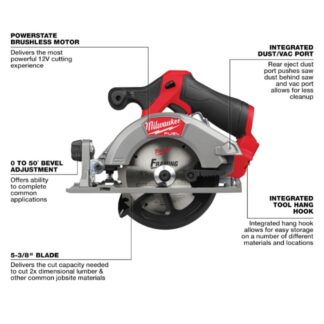 Milwaukee 2521-20 M12 FUEL 5-3/8" Circular Saw - Tool Only