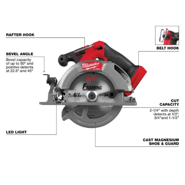 Milwaukee 2833-20 M18 FUEL 6-1/2" Circular Saw - Tool Only