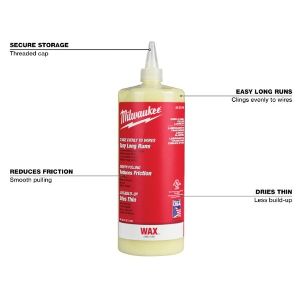 Milwaukee 48-22-4136 Wire and Cable Pulling Wax Lubricant (1) Milwaukee 48-22-4136 Wire and Cable Pulling Wax Lubricant