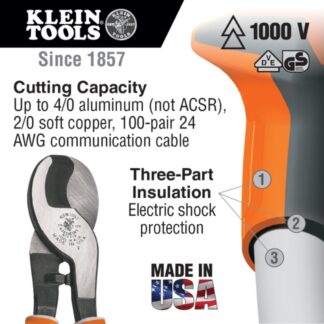 Klein 63050-EINS Insulated Electricians Cable Cutter (1)