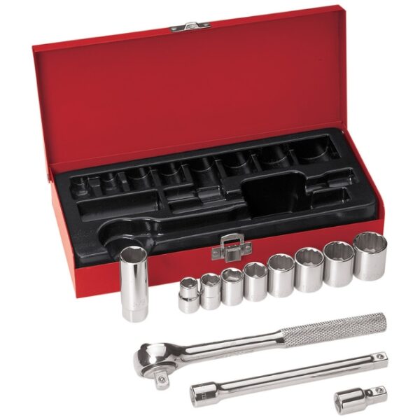 Klein 65504 3/8" Drive Metric Socket Wrench Set 12-Piece