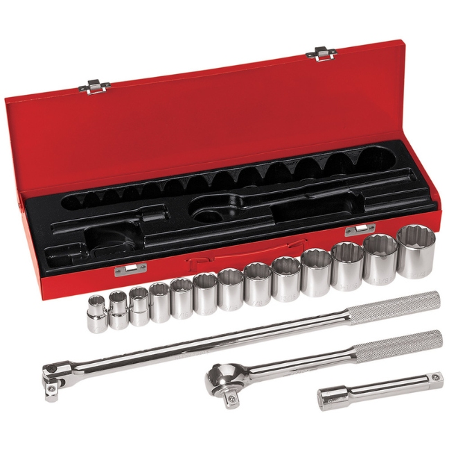 Klein 65512 1/2" Drive Socket Wrench Set 16-Piece