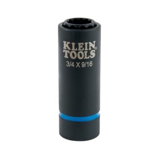 Klein 66001 1/2" Drive 3/4" and 9/16" 12-Point 2-in-1 Impact Socket