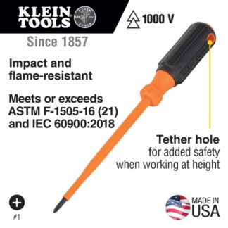 Klein 6856INS PH1 Phillips Drive x 6 Shank Insulated Screwdriver (2)