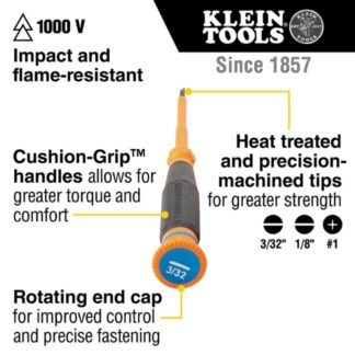 Klein 85613INS Insulated Precision Screwdriver Set 3-Piece (1)