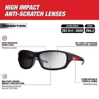 Milwaukee 48-73-2128 Performance Safety Glasses - Transition