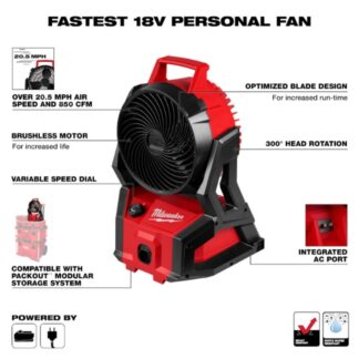 Milwaukee 0818-20 M18 PACKOUT Brushless Fan - Tool Only