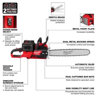 Milwaukee 2827-22 M18 FUEL 20" Chainsaw Kit with FORGE XC8.0 Battery