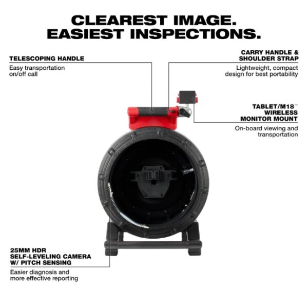 Milwaukee 3972-20 100ft Flexible Modular Pipeline Inspection Reel - Tool Only