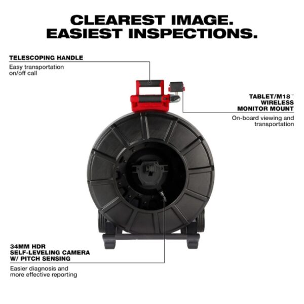 Milwaukee 3976-20 325ft Stiff Modular Pipeline Inspection Reel - Tool Only