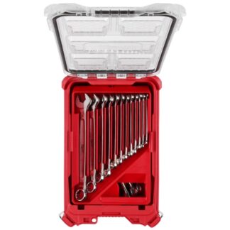 Milwaukee 48-22-9484 SAE Combination Wrench Set with PACKOUT Compact Organizer 15-Piece