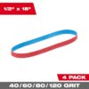 Milwaukee 48-80-9000 12 x 18 Bandfile Belts Variety 4-Pack Milwaukee 48-80-9000 1/2" x 18" Bandfile Belts Variety 4-Pack