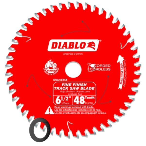 Diablo D0648TSF 6-12 48T Fine Finish and Plywood Cutting Track Saw Blade Diablo D0648TSF 6-1/2" 48T Fine Finish and Plywood Cutting Track Saw Blade