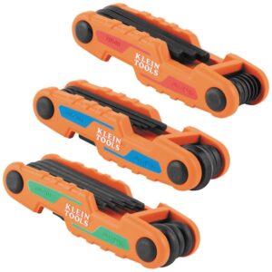 Klein 70543 Compact Folding SAE/Metric/TORX Hex Key Set 3-Piece