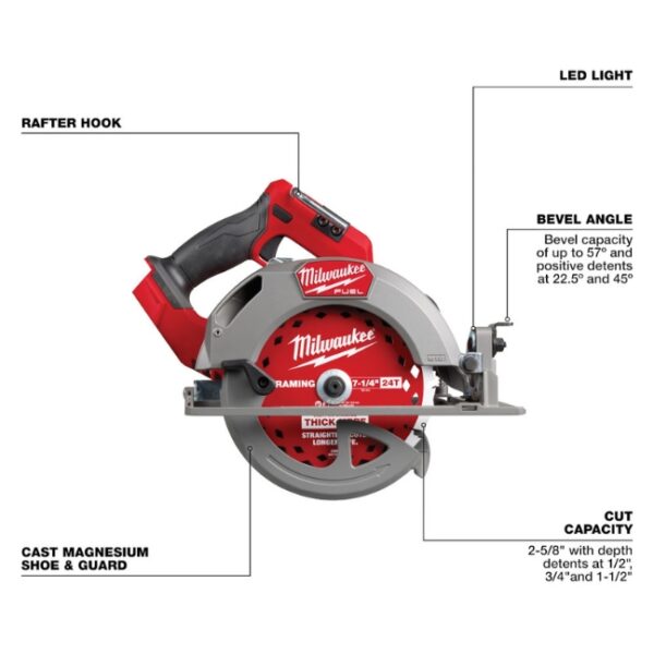 Milwaukee 2834-20 M18 FUEL 7-1/4” Circular Saw - Tool Only