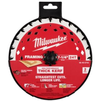 Milwaukee 48-40-0742 7-1/4" 24T Thick Kerf Framing Circular Saw Blade 2-Pack