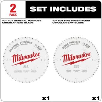 Milwaukee 48-40-1036 10 40T + 60T Circular Saw Blade 2-Pack (1)