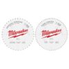 Milwaukee 48-40-1036 10 40T + 60T Circular Saw Blade 2-Pack Milwaukee 48-40-1036 10" 40T + 60T Circular Saw Blade 2-Pack