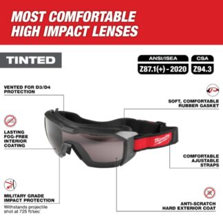 Milwaukee 48-73-2061 Vented Low-Profile Goggles - Smoke