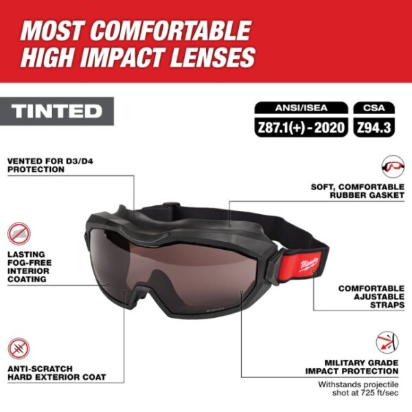 Milwaukee 48-73-2063 Vented Over-the-Glasses Goggles - Smoke