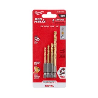 Milwaukee 48-89-4644 4PC SHOCKWAVE™ Red Helix Titanium Drill Bit Set