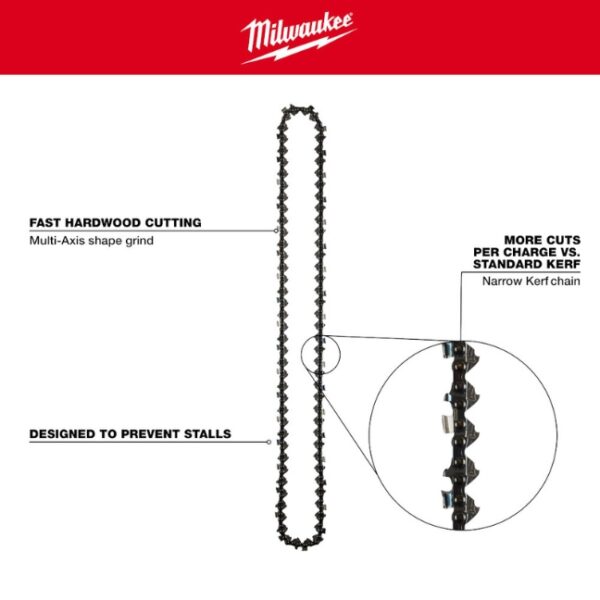 Milwaukee 49-16-2752 20" Chainsaw Chain for 2827 Chainsaw