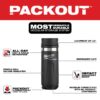 Milwaukee 48-22-8395B PACKOUT 18oz Insulated Bottle with Sip Lid - Black