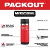 Milwaukee 48-22-8395R PACKOUT 18oz Insulated Bottle with Sip Lid - Red