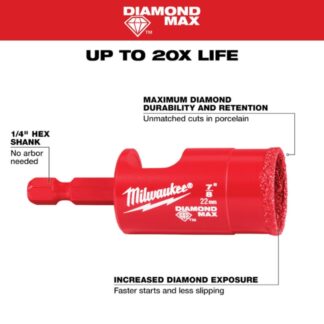 Milwaukee 49-56-0516 7/8" DIAMOND MAX Hole Saw Bit