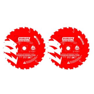 Diablo D0724DVPX DEMO DEMON 7-1/4" x 24T Framing/Demolition Saw Blade for Wood 2-Pack