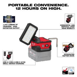 Milwaukee 2359-20 M18 ROVER Compact Folding Flood Light with USB Charging - Tool Only (4)